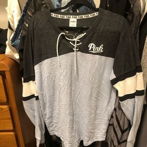 VS PINK Lace Up Pullover